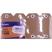 Avery 2-in-1 Tags Kraft Brown 100 Pack