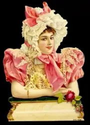 TWO VICTORIAN GIRLS GERMAN DIE CUT SCRAP PAPER DIE CUTS VICTORIAN SCRAPS