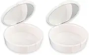 2-Pack Retainer Case, Denture Case Night Guard Mouth Guard With Mirror and Ventilation Holes, Mouthguard Storage Holder