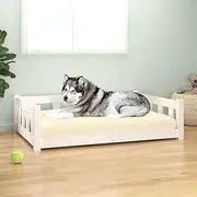 Generic Dog Bed White 105.5x75.5x28 cm Solid Wood Pine