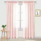 Sheer Curtains Semi Transparent Voile Rod Pocket Curtains for Bedroom and Living