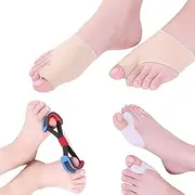 HEBEICRMY Gel Toe Separators for Overlapping Toes, Bunion Corrector Relief Sleeve, Big Toe Alignment, Hallux Valgus Relief for Women & Men - 5 PCS