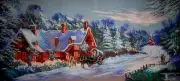 "Christmas" Printed Canvas for Cross Stitch Tapestry Gobelin Embroidery 11391