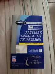 Dr Scholls Men Diabetic Circulatory Compression Crew Socks XL-12.5-15 Wht BNIB