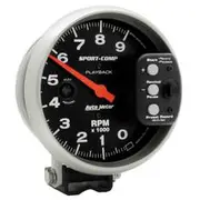 Autometer Sport-Comp Tachometer Pedestal Mount With Playback - 9,000 RPM, 5 Inch, AU3966