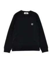 Stone Island Junior Compass Patch Crewneck Sweatshirt 8Y,14Y,12Y,10Y black