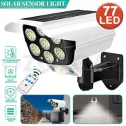 77 LED Motion Solar Sensor Light Remote Outdoor Security Garden Yard Flood Lamp