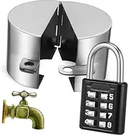 ANDRESLAD Stainless Steel Garden Lock Cover Outdoor Tap Protector Padlock with Code