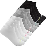 [K-Swiss] Women's 10 Pairs Athletic Low Cut Socks - Workout, Running, Active Socks - Ankle Socks for Women