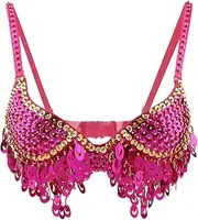 [Abbraccia] Tribal Glitter Belly Dance Beaded Sequins Bra Top for Rave Cabaret Party