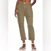One Teaspoon Messed Up Saints Boyfriend Pant in Military Khaki size 24