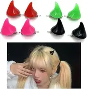 Halloween Horns Devil Horn Clips for Hair Barettes Hairpins Devil Horns Clip On Halloween Costumes for Women Girls Colorful Devil Halloween Hair Accessories for Women