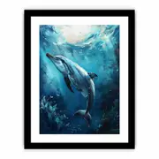Dolphin Canvas Framed Art