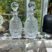 RARE SIGNED WATERFORD Castletown SPIRIT WINE DECANTER DIAMOND CROSS CUT GLASS
