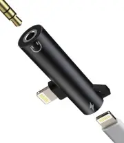 iPhone AUX Adapter for Headphone Dongle(2in1) Lightning to 3.5mm Jack Cable