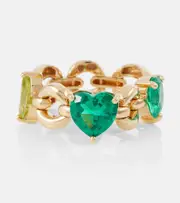 [Nadine Aysoy] Nadine Aysoy Catena Petite 18kt gold ring with tourmaline, peridot and emerald K multicoloured