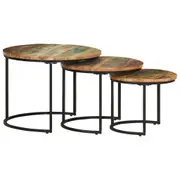 Nesting Tables 3 pcs Solid Wood Reclaimed vidaXL