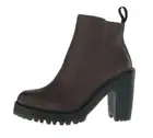 Dr Martens Magdalena Zip Leather Ankle Boots Woman US 11 Brown Wyoming NEW $160
