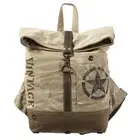 KB OHLAY KB349 Backpack Upcycled Canvas Genuine Leather women bag western