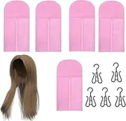 Hair Extension Storage Bag - Storage Bags Hair Extension Holder Wig Organizer - Hairpieces Storage Bag Clear Portable Non-woven Wig Hanger for Women, Men