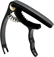 Kisangel Lightweight Metal Guitar Capo for Acoustic and Electric Instruments Black High Performance Capo with Easy String Nail Pulling Quick Repositioning for Ukulele Banjo Folk Guitars