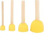 Wooden Handle Stencil Sponge Foam Brush Craft Art Painting Tool Set for Kids