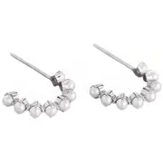 ANYCO Stud Fashion Earrings Simple Bohemian Pearl Women Goth Hip Hop Piercing Hoop Jewelry Sterling Silver