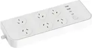 Brilliant Smart 6 Outlet Powerboard with Dual USB Control via BrilliantSmart app