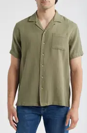Brooks Brothers Cotton Waffle Camp Shirt