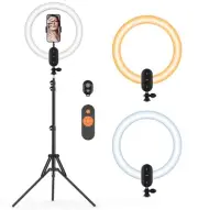 12 inch Ring Light 2800mAh Rechargeable, LED Circle Selfie Ringlight Cordless...