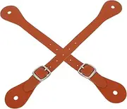 COOLHIYA 1pair Adjustable Non-Slip Spur Straps Durable Fake Leather Cowboy Boot Straps for Horse Riding Equestrian Accessories