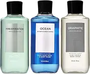 Bath & Body Works 3 Pack 2-In-1 Hair + Body Wash Freshwater, Graphite And Ocean. 10 Oz.