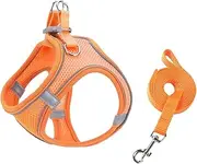 Dog Harness, Adjustable Step in Dog Harness for Large Dog, Reflective Puppy Harness for Puppy Training, Large Dog Vest Harness (Orange, S)
