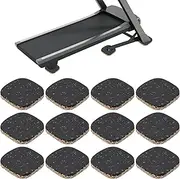 uxcell 12 Pcs Treadmill Mat Pads, 4x4x0.6 High Density Foam Anti Vibration Pad Sound Proof Floor Mat Exercise Equipment Mat for Carpet Protect Noise Reduction Home Gym, Gray
