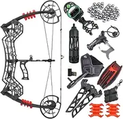 ZSHJGJR Dual-Purpose Compound Bow Catapult Steel Ball Bow Archery Hunting Compound Bow 30-60lbs Adjustable for Adults Right/Left Handed for Outdoor Hunting Bowfishing Shooting