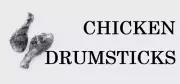 Chicken Drumsticks, Label, Commercial, Food, B/W, Meat Takeaway, Asian, Indian