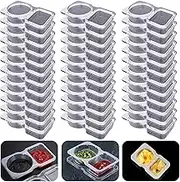 Double Compartment Condiment Containers with Lids, 2025New Disposable 2 Compartment Snack Containers