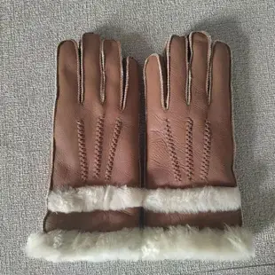 冬季保暖真皮手套羊皮毛一體冬季女士戶外騎車防風手套圣藝寶批發