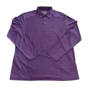 Tommy Bahama Polo Shirt Medium Purple Palm Coast Long Sleeve Golf Swordfish Logo