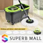 360 Degree Spinning Spin Mop Rotating 4 Microfiber Mop Heads Bucket System Set