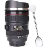 Camera Lens Coffee Mug – Stainless Steel Thermos for Photography Lovers, Uniq...