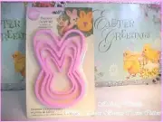 Vtg Wilton Pink Easter Bunny Rabbit Cookie Cutters Unopened Package NOS