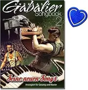 Andreas gabalier Songbook 2 – Sa Nouvelles chansons (Hula Palu, Mountain Man... etc.) – Deuxième Songbook avec les nouveaux LIEDER pour Chant et Piano – avec cœur Note colorée Pince