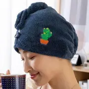 Embroidered Coral Fleece Hair Drying Towel Dinosaur - Yellow - 68cm x 42cm