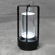 Candico Cordless Bedside Table lamp Rechargeable Portable Touch,2000MA Battery Operated Lamps LED Night Light,3Color Stepless Dimming Crystal Lantern Suitable bedrooms,Bars,cafes,Camping,Black