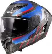 LS2 FF807 Dragon Trax Carbon Helmet, carbon-red-blue, Size S for Men Carbon Red Blue