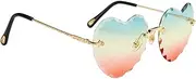 [KESYOO] Rimless Sunglasses Frameless Glasses Anti- Glasses Eyewear Quay Sunglasses for Women Heart Rimless Sunglasses Oversized Glasses for Women Glare Anti- Sunglasses Goggles Lens Miss