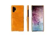For Samsung Galaxy Note 10+ PLUS Case Yellow Deluxe PU Leather Back Shell Cover, 2 Card Slots, Slim