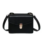 Pure Color Casual Small Square Bag Handbag Single Shoulder Bag Messenger Bag (Black)