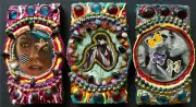 SEXY UPCYCLED GRAFFITI LOVE 3x VHS VCR Cassette Art Collage Painting Set Fantasy